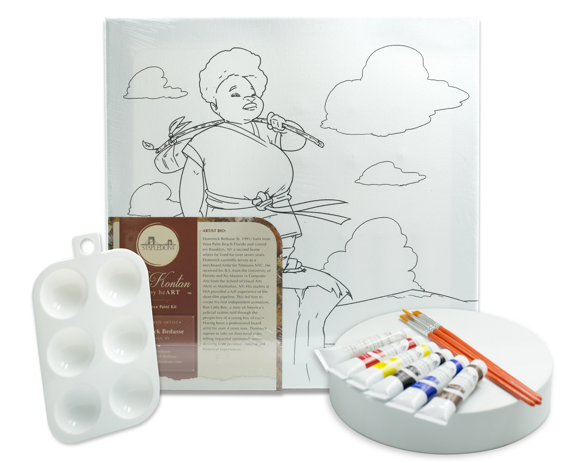 Ke Kontan Paint Kit of Afro Samurai showing 6 paint tubes, 1 palette, and 3 paintbrushes included in the kit